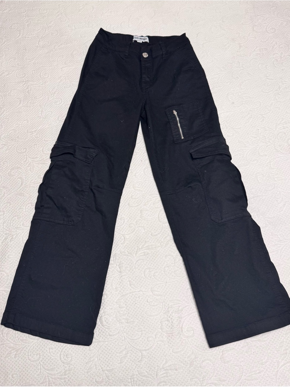 Black Cargo Wide-Leg Pants size 9
